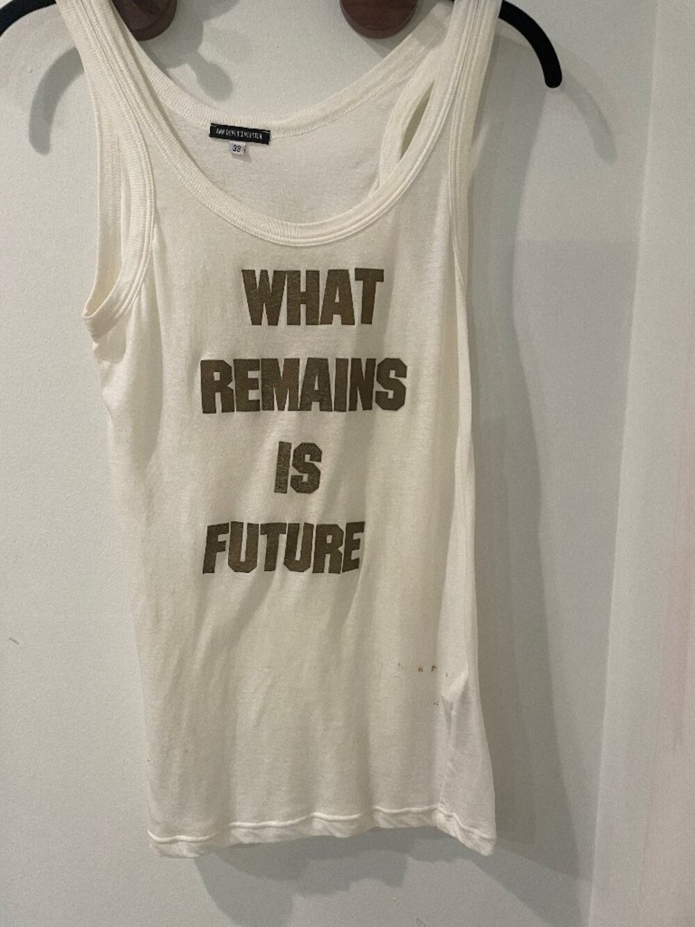 Ann Demeulemeester Minimalist WHAT REMAINS IS FUTURE Tank White  38